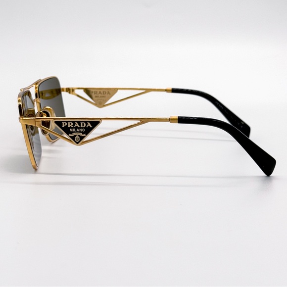 NEW PRADA SPR A52 15N01T SQUARE GOLD PRA52S 15N01T WOMEN PR A52S SUNGLASSES - Picture 9 of 12